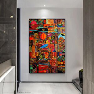 Afrika-amerikan Kültürü Duvar Sanatı, Sembollü Kanvas Baskı, Hediye İçin 100x200 cm