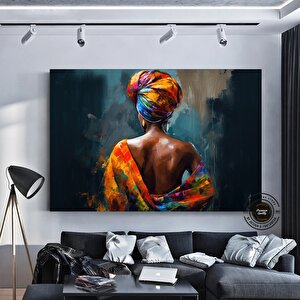 Renkli Afrikalı Kadın Kanvas Sanatı; Afrikalı Amerikalı Sanatı; Modern Sanat Baskısı; Moda Dekor; Af