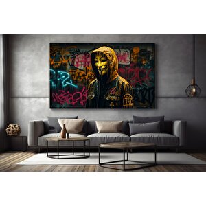 Kentsel Stil Kanvas | Banksy Tarzı Kanvas Sanatı | Sokak Grafiti Baskısı | Modern Ev Dekoru | Banksy