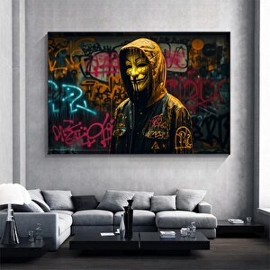 Kentsel Stil Kanvas | Banksy Tarzı Kanvas Sanatı | Sokak Grafiti Baskısı | Modern Ev Dekoru | Banksy