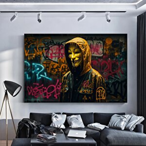 Kentsel Stil Kanvas | Banksy Tarzı Kanvas Sanatı | Sokak Grafiti Baskısı | Modern Ev Dekoru | Banksy