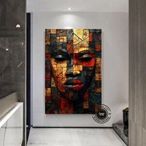 Afrika Duvar Sembolleri; Afrika Kanvas Tablo; Afrika Kültürü Ev Dekoru; Lüks Afrika Duvar Sanatı; Mo 80x150 cm