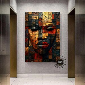 Afrika Duvar Sembolleri; Afrika Kanvas Tablo; Afrika Kültürü Ev Dekoru; Lüks Afrika Duvar Sanatı; Mo 80x150 cm