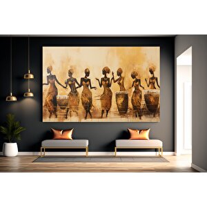 Afrikalı Kültür Duvar Dekoru, Yerel Afrikalı Kadın Temalı Soyut Kanvas