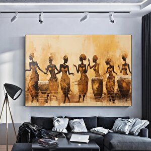 Afrikalı Kültür Duvar Dekoru, Yerel Afrikalı Kadın Temalı Soyut Kanvas 100x150 cm