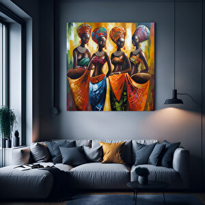 Renkli Afrika Kadını Kanvas Tablosu, Afro-amerikan Sanatı, Modern Sanat Baskısı, Moda Dekoru
