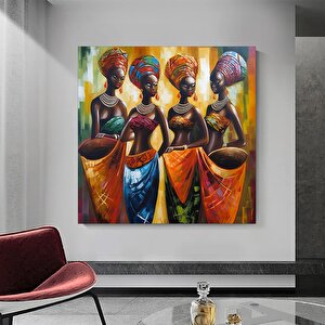 Renkli Afrika Kadını Kanvas Tablosu, Afro-amerikan Sanatı, Modern Sanat Baskısı, Moda Dekoru