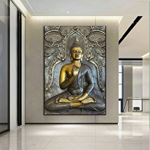 Siyah Buddha Heykeli Guatemala Tapınağı Kanvas Baskı, Ev Dekoru Ve Hediye Fikri 20x30 cm