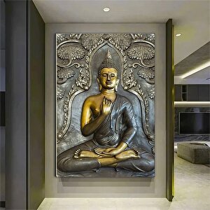 Siyah Buddha Heykeli Guatemala Tapınağı Kanvas Baskı, Ev Dekoru Ve Hediye Fikri 20x30 cm
