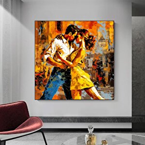 Tuval Ev Dekoru, Dans Eden Çift Tablosu Grafiti Baskı, Müzik Odası Sanatı