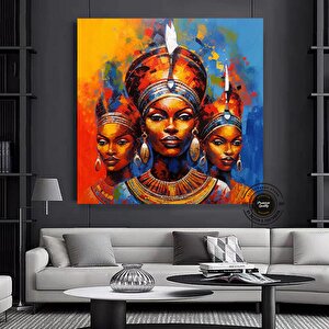 Soyut Afrika Kadın Sanatı; Kadın Figürleri 100x100 cm