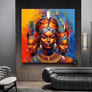 Soyut Afrika Kadın Sanatı; Kadın Figürleri 100x100 cm