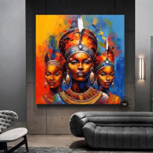 Soyut Afrika Kadın Sanatı; Kadın Figürleri 40x40 cm