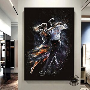Sokakta Dans Eden Genç Aşık Çift Kanvas Tablosu, Aşk Dansı Kanvas Baskı