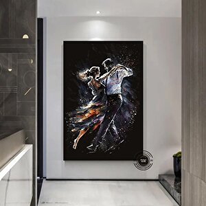 Sokakta Dans Eden Genç Aşık Çift Kanvas Tablosu, Aşk Dansı Kanvas Baskı 30x40 cm