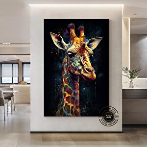 Pop Art Zürafa Kanvas Baskı; Hediye