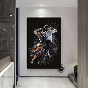 Sokakta Dans Eden Genç Aşık Çift Kanvas Tablosu, Aşk Dansı Kanvas Baskı 80x150 cm