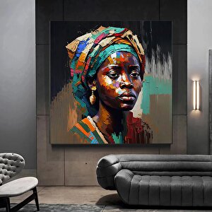 Renkli Afrikalı Kadın Kanvası, Afro-amerikan Sanat, Modern Sanat Baskısı, Moda Dekoru