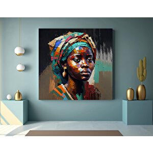 Renkli Afrikalı Kadın Kanvası, Afro-amerikan Sanat, Modern Sanat Baskısı, Moda Dekoru