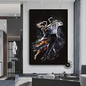Sokakta Dans Eden Genç Aşık Çift Kanvas Tablosu, Aşk Dansı Kanvas Baskı 80x120 cm