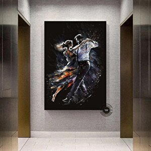 Sokakta Dans Eden Genç Aşık Çift Kanvas Tablosu, Aşk Dansı Kanvas Baskı 80x120 cm