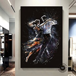 Sokakta Dans Eden Genç Aşık Çift Kanvas Tablosu, Aşk Dansı Kanvas Baskı