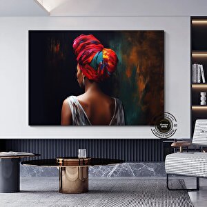 Renkli Afrikalı Kadın Kanvas Sanatı; Afrikalı Amerikalı Sanatı; Modern Sanat Baskısı; Moda Dekor; Af 60x120 cm