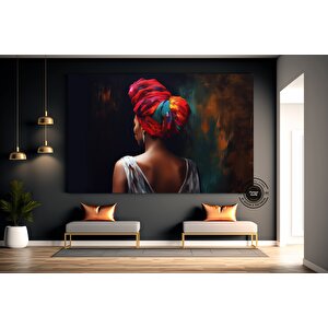 Renkli Afrikalı Kadın Kanvas Sanatı; Afrikalı Amerikalı Sanatı; Modern Sanat Baskısı; Moda Dekor; Af 60x120 cm