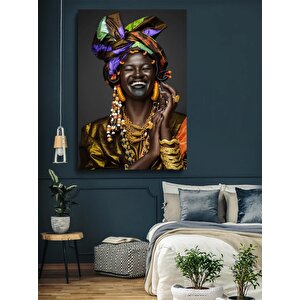 Dört Sarıklı Afrikalı Kadın Kanvas – Renkli Portre 80x160 cm