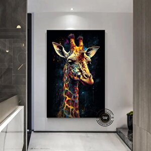 Pop Art Zürafa Kanvas Baskı; Hediye 140x200 cm