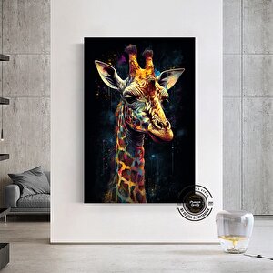 Pop Art Zürafa Kanvas Baskı; Hediye