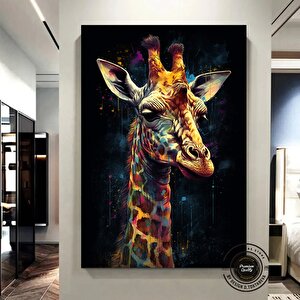 Pop Art Zürafa Kanvas Baskı; Hediye