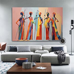 Afrika Amerikan Kültürü Duvar Sanatı, Afrika Kültürü Duvar Dekoru, Yerel Kadın Duvar Sanatı 150x250 cm