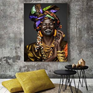 Dört Sarıklı Afrikalı Kadın Kanvas – Renkli Portre 20x30 cm