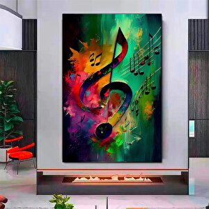 Notalı Müzik Kanvas Tablosu, Müzik Aşkı Kanvas Baskısı, Modern Ev Dekoru, Asılmaya Hazır Kanvas 70x100 cm