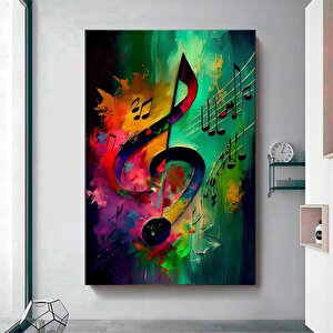 Notalı Müzik Kanvas Tablosu, Müzik Aşkı Kanvas Baskısı, Modern Ev Dekoru, Asılmaya Hazır Kanvas 70x100 cm