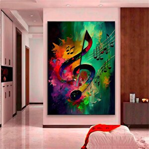 Notalı Müzik Kanvas Tablosu, Müzik Aşkı Kanvas Baskısı, Modern Ev Dekoru, Asılmaya Hazır Kanvas 70x100 cm