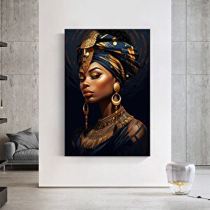 Afrika Kadın Kanvas Tablosu / Afro-amerikan Kadın Ev Dekoru / Afrika Duvar Dekoru / Siyahi Kadın Mak