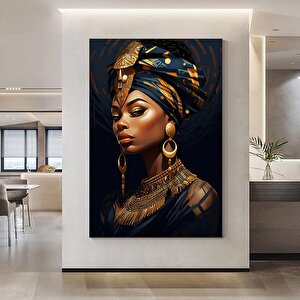 Afrika Kadın Kanvas Tablosu / Afro-amerikan Kadın Ev Dekoru / Afrika Duvar Dekoru / Siyahi Kadın Mak