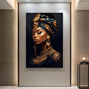 Afrika Kadın Kanvas Tablosu / Afro-amerikan Kadın Ev Dekoru / Afrika Duvar Dekoru / Siyahi Kadın Mak