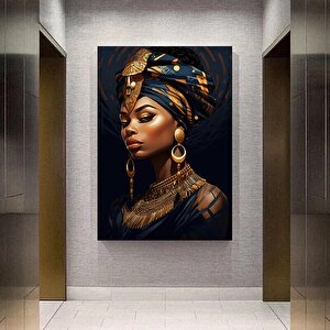 Afrika Kadın Kanvas Tablosu / Afro-amerikan Kadın Ev Dekoru / Afrika Duvar Dekoru / Siyahi Kadın Mak 60x90 cm