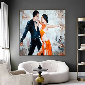 Kanvas Ev Dekoru – Büyük Kanvas; Dans Eden Çift Tablosu; Müzik Odası Sanatı; Tango Çift Kanvas 50x50 cm