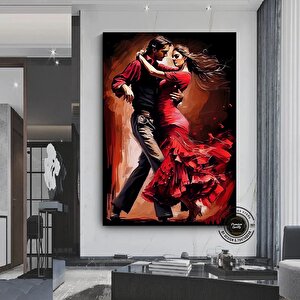 Kanvas Ev Dekoru; Dans Eden Çift Tablosu; Tango Kanvas 70x150 cm