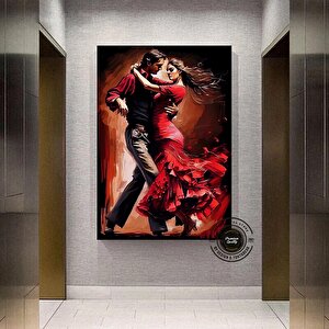 Kanvas Ev Dekoru; Dans Eden Çift Tablosu; Tango Kanvas 70x150 cm