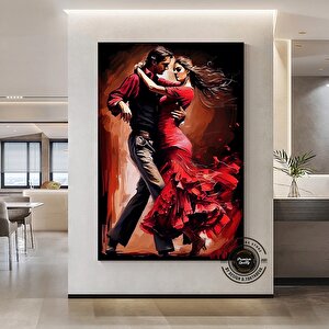 Kanvas Ev Dekoru; Dans Eden Çift Tablosu; Tango Kanvas