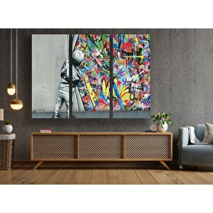 Perde Arkası Banksy Stili Kanvas; Sokak Graffiti Posteri; Modern Ev Dekoru