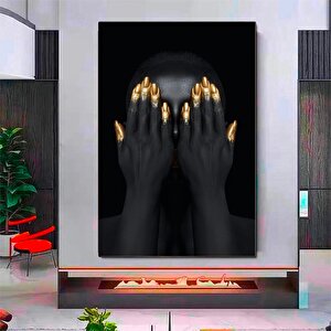 Modern Afrikalı Kadın Kanvas Tablosu; Duvar Sanatı Poster; Oturma Odası Dekoru; Afrikalı Kadın Baskı 100x150 cm