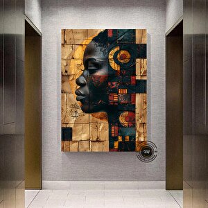 Afrika Amerikan Kültürü Duvar Sanatı; Afrika Kültürü Duvar Dekoru; Yerel Kadın Duvar Sanatı; Soyut K 140x200 cm