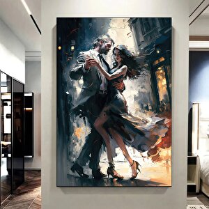 Sokakta Dans Eden Genç Çift Kanvas Tablosu; Aşk Dansı Baskısı