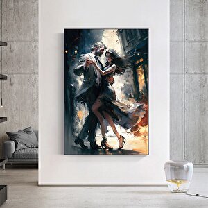 Sokakta Dans Eden Genç Çift Kanvas Tablosu; Aşk Dansı Baskısı